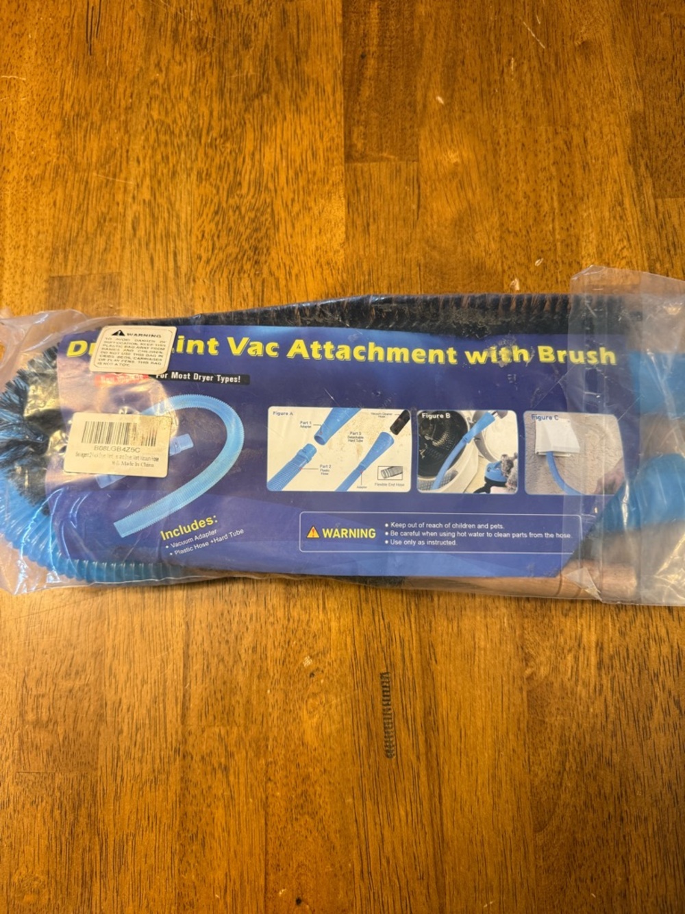 Dryer Vent Vac Attachment with Brush - Blue